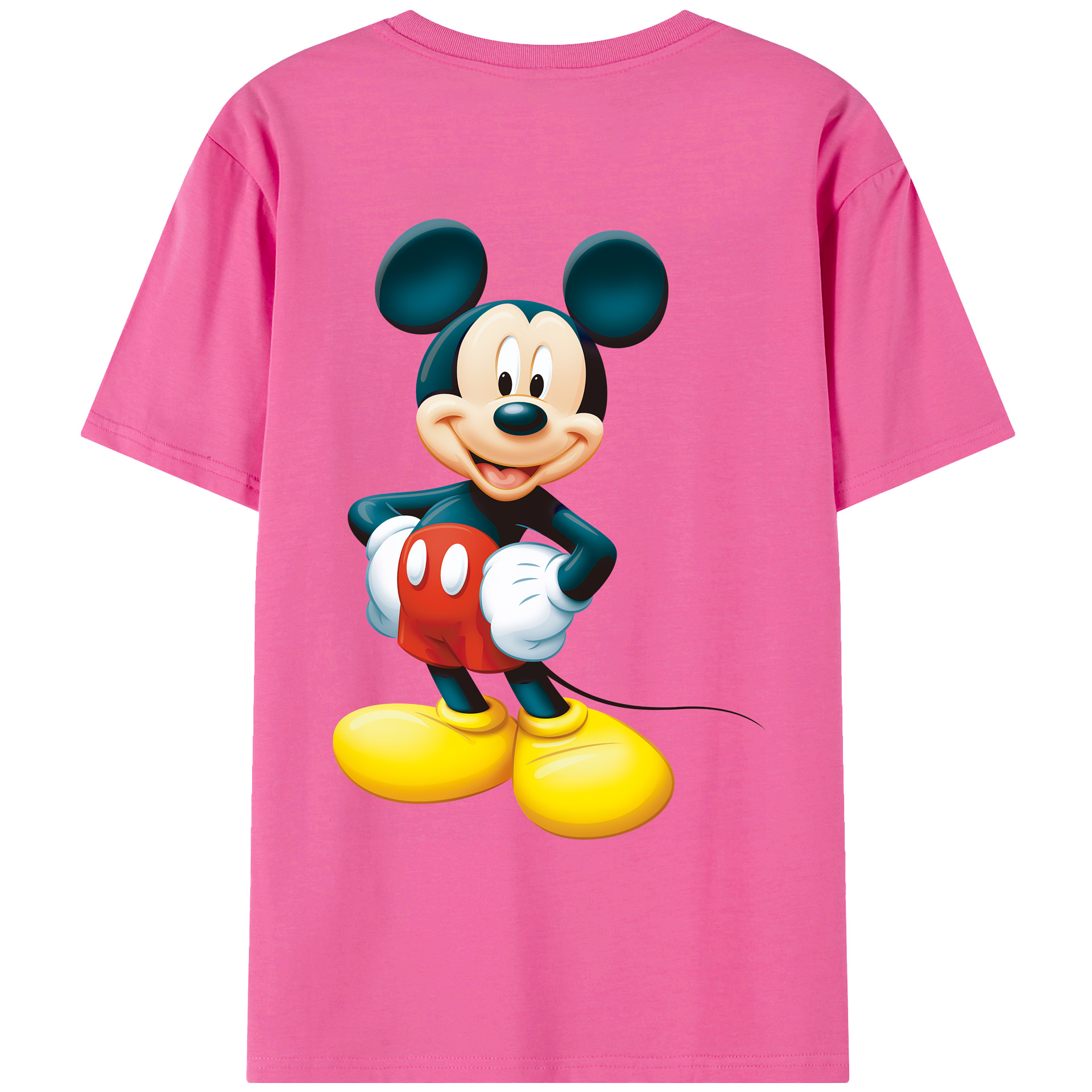 ミッキーマウス Mickey Mouse レディース半袖Tシャツ(バックプリント)